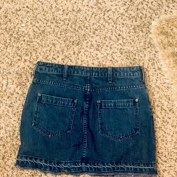 Free People denim Step Up Skirt with frayed hem - Picture 6 of 9